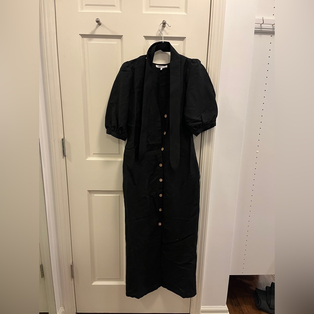 MWOT Emerson Fry Bea Puff Sleeve Maxi Dress in Black Size XS - Picture 6 of 8